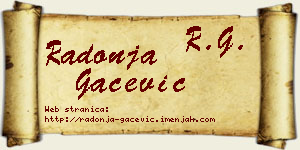 Radonja Gačević vizit kartica